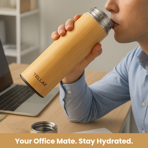 Bamboo Water Bottle (Eco-Friendly & Double-Wall Vacuum Insulation)